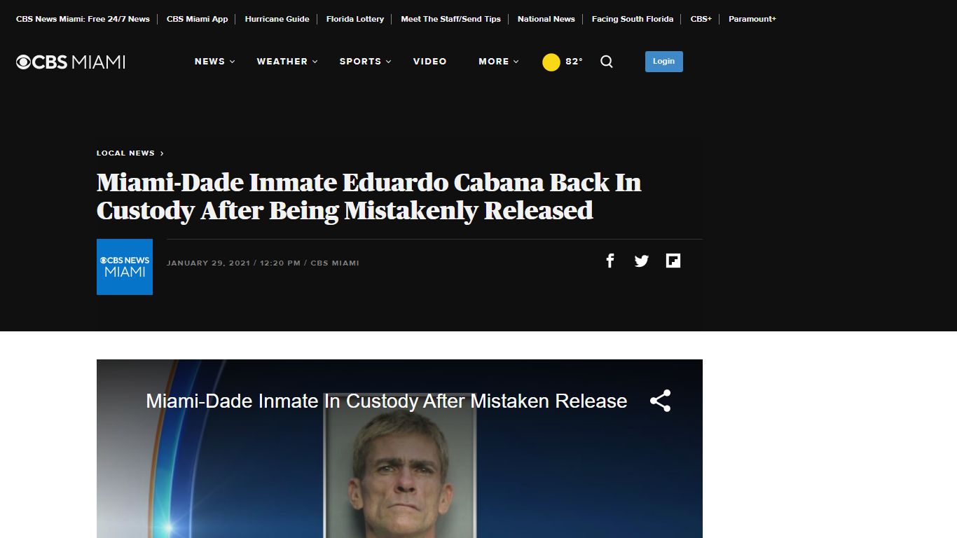 Miami-Dade Inmate Eduardo Cabana Back In Custody After Being Mistakenly ...